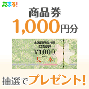 全国百貨店共通商品券1000円分が3名に当たる懸賞キャンペーン